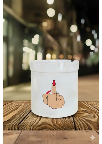 "el Hareketi" Tasarımlı Kokusuz At Söndür Porselen Küllük