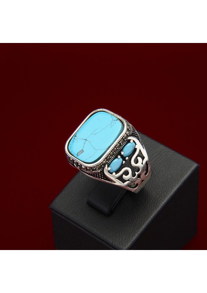 710B Firuze Zirkon Gümüş Yüzük modelleri