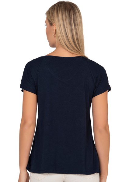 Özkan 25908 Kadın Vorteks Viskon Premium Kumaş Taş Detaylı Likralı Kısa Kollu Örme Bluz fiyatları