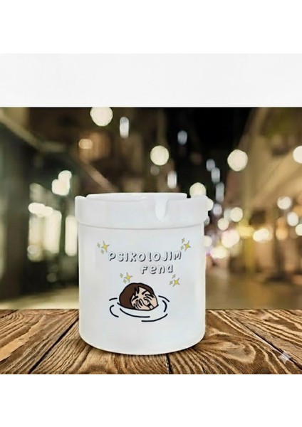 "haddiniz Olmayan Şeylere Karışmayın" Tasarımlı Kokusuz At Söndür Porselen Küllük