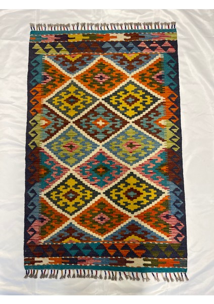 El Dokuma Afgan Kilim Yün Kök Boya