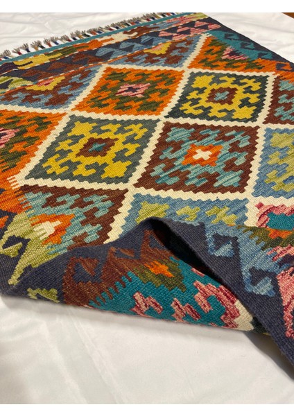 El Dokuma Afgan Kilim Yün Kök Boya