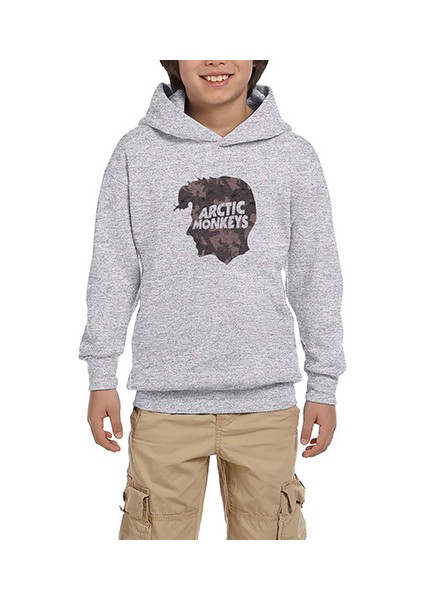Arctic Monkeys Head Gri Çocuk Kapşonlu Sweatshirt