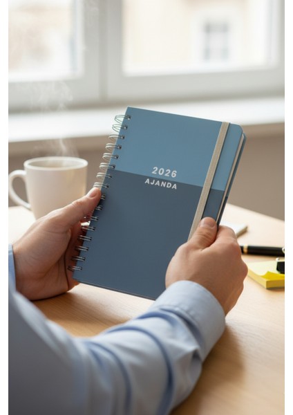 Isim Yazılabilir 2026 Haftalık Ajandası - El Yapımı, 2 Sayfa Stickerlı, Olive