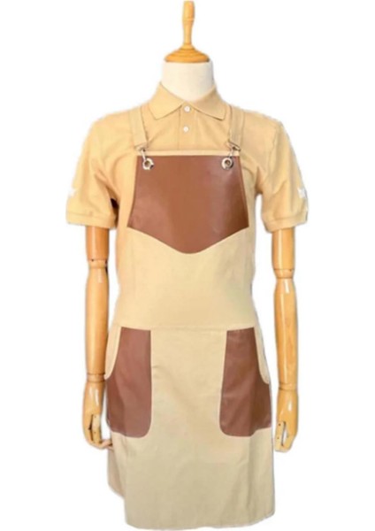 Şef Önlüğü Deri Detaylı Çapraz Askılı