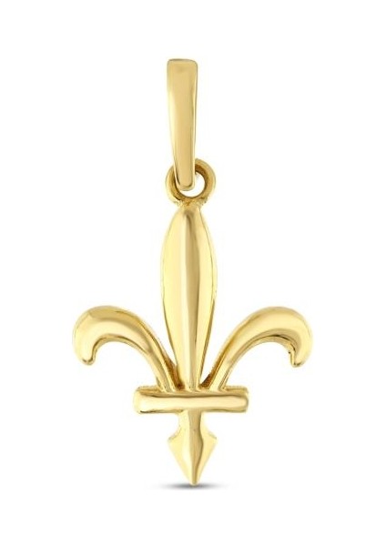 14 Ayar Fransız Zambağı Tasarım Altın Kolye Ucu