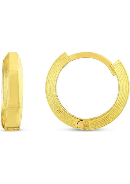 14 Ayar Raye Tasarım Halka Altın Küpe