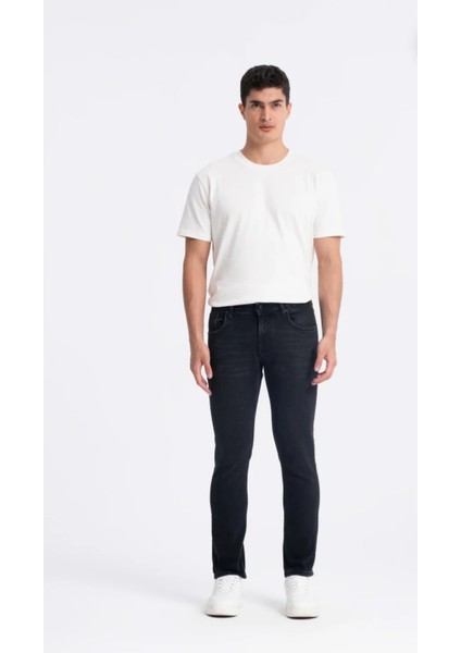 Erkek Normal Bel Fermuarlı Boru Paça Üst Kalite Jean Pantolon