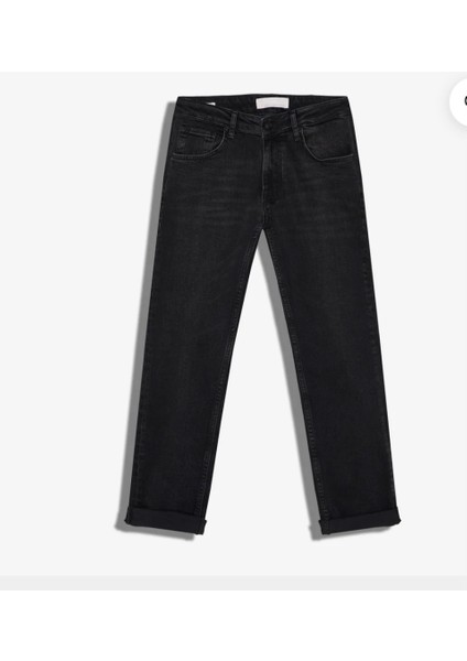 Erkek Normal Bel Fermuarlı Boru Paça Üst Kalite Jean Pantolon