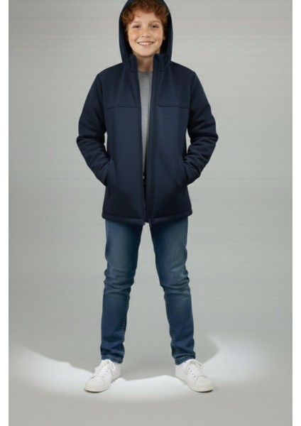 Erkek Çocuk Kapüşonlu Fermuarlı Dik Yaka Su ve Rüzgar Geçirmez Softshell Mont fiyatları