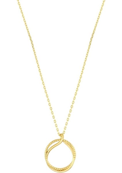 14 Ayar Döngü Tasarım Altın Kolye