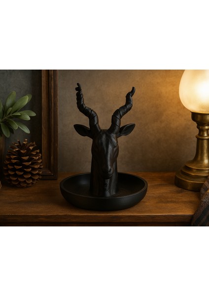 Antilop Kafası Tepsisi - Dekoratif Organizatör Tabağı