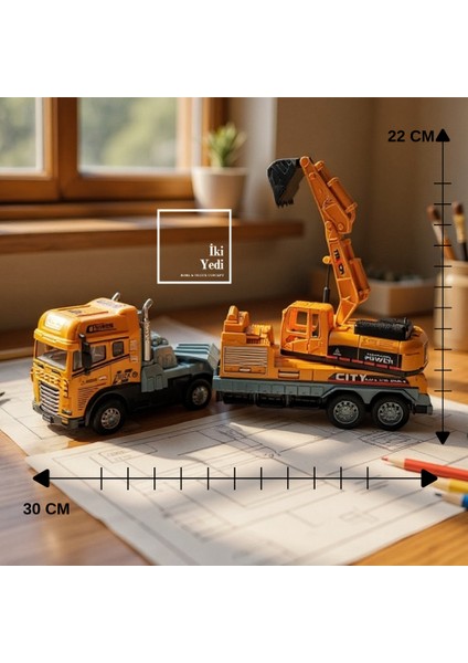 Bennett Ekskavatör Maketi Iş Makinesi Modeli Obje Ofis Hediyesi Müteahhit Mühendis Inşaat Tema