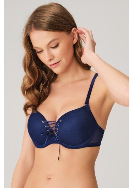 Balenli Destekli Dolgulu Askıları Çıkabilen Yaka Detaylı T-Shirt Sütyeni