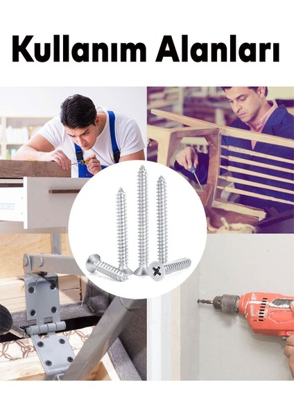 Wunder 4X45 Sunta Vidası Sivri Uçlu Ahşap Tahta Ağaç Mobilya Ayak Kulp Vidası 200 Adet fiyatları