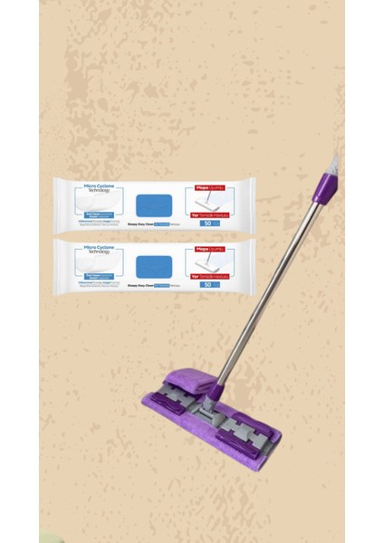 Mop Easy Clean Beyaz Sabun Katkılı Mopa Uyumlu Yer Temizlik Havlusu 50 Yaprak