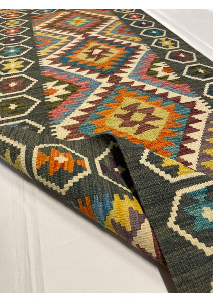 El Dokuma Afgan Kilim Yün Kök Boya