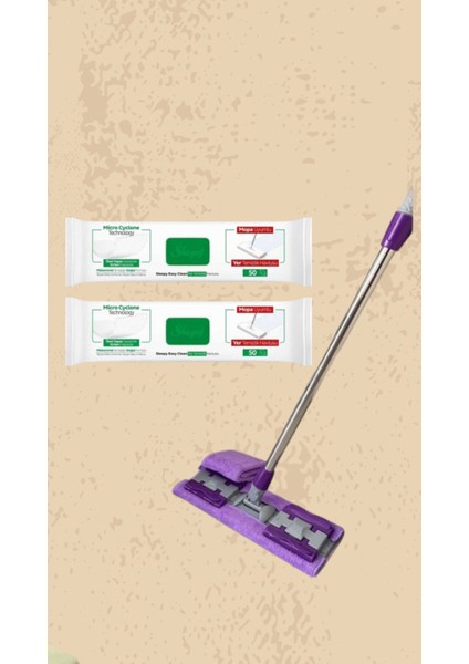 Mop Easy Clean Beyaz Sabun Katkılı Mopa Uyumlu Yer Temizlik Havlusu 50 Yaprak