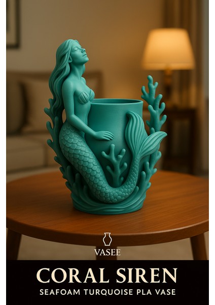 Yumuşak Çekicilik Için Denizkızı Şeklindeki Vazo Sanat Organizatörü