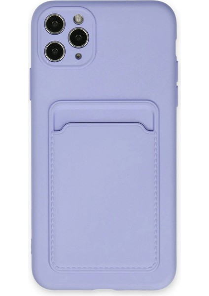 iPhone 11 Pro Max Kılıf Kelvin Kartvizitli Silikon - Lila