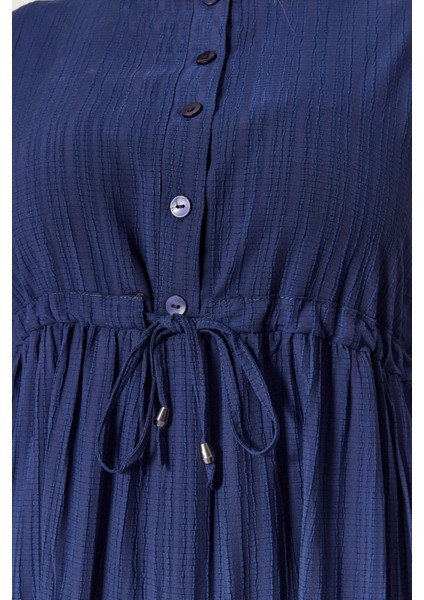 Kadın Büyük Beden Gofre Kumaş Elbise modelleri