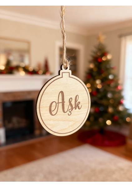 Bakgelal Ahşap Yılbaşı Ağacı Dilek Süsü Seti 5’li | Aşk, Sağlık, Para, Şans, Huzur Temalı Doğal Ahşap Yeni Yıl Ağaç Süsü modelleri