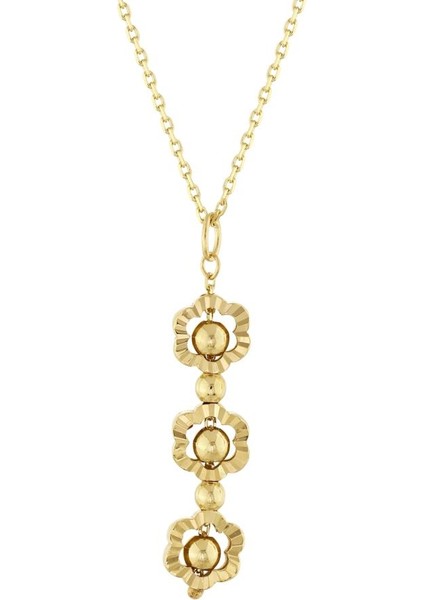 14 Ayar Daisy Tasarım Altın Kolye