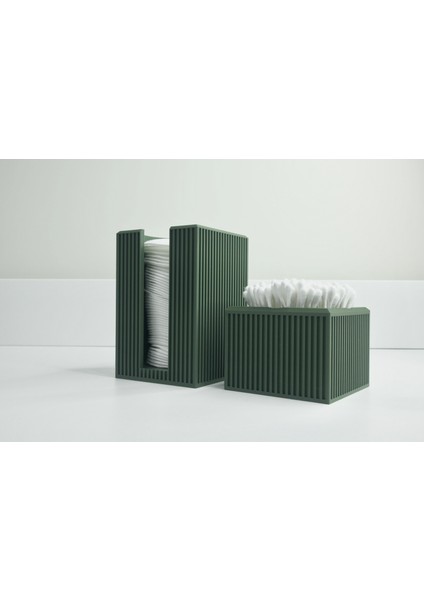Set Organizer Da Bagno ve Coste Verticali – Porta Dischetti ve Bastoncini Cotone