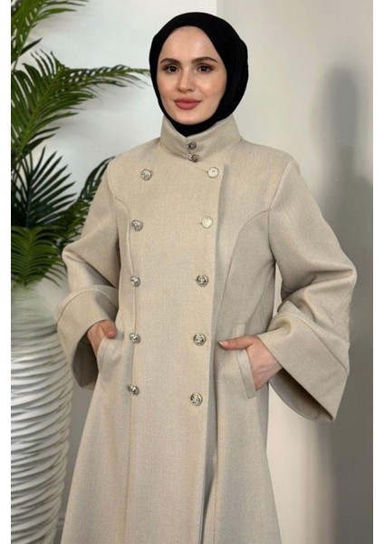 Hakim Yaka Ispanyol Kol Astarlı Kaban- Bej fırsatları