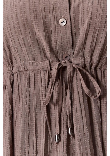 Kadın Büyük Beden Gofre Kumaş Elbise modelleri