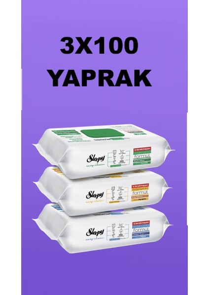 Easy Clean Beyaz Sabun Katkılı Çamaşır Suyu Katkılı Arap Sabunu Katkılı 3X100 (300 Yaprak)
