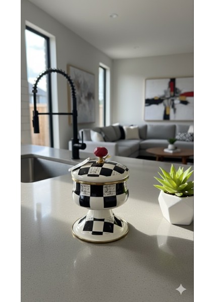 Dama Desenli Ayaklı Şekerlik (Elite Class)