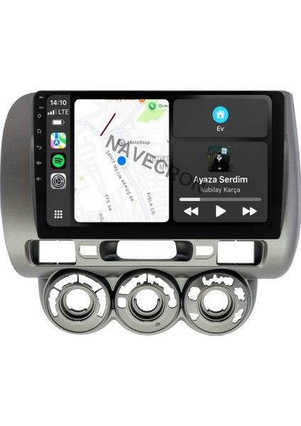 Honda Jazz 2002-08 9" Uyumlu Android Multimedia Gerçek 4/64 Kablosuz Carplay Geri Görüş Kameralı