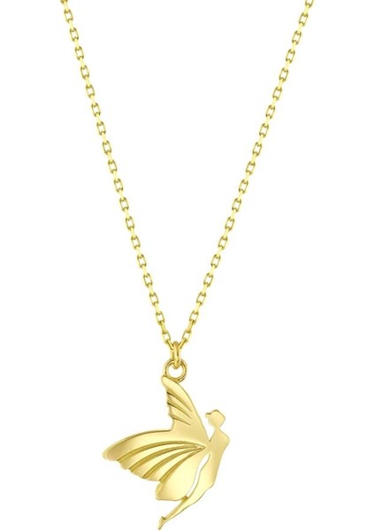 14 Ayar Peri Tasarım Altın Kolye