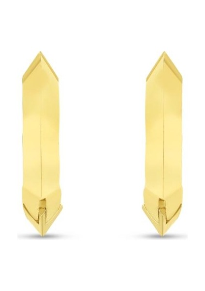 14 Ayar Köşeli Tasarım Halka Altın Küpe fiyatları