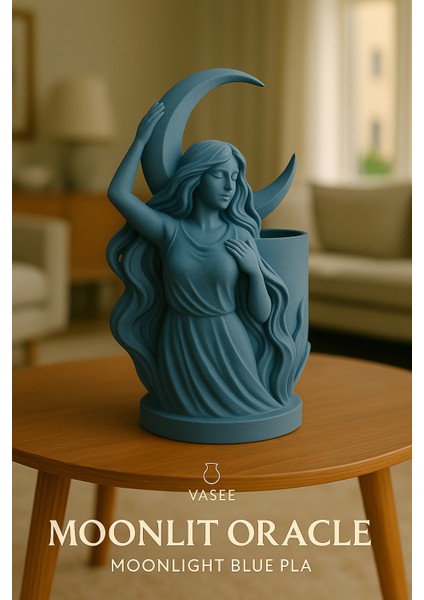 Gece Sakinliği Için Ay Şeklindeki Vazo Sanat Organizatörü