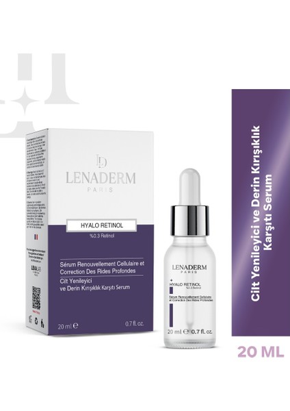 Lenaderm - Hyalo Retinol - Cilt Yenileyici ve Derin Kırışıklık Karşıtı Serum 20 ml