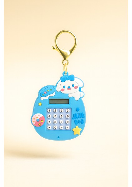 Red & Cheery Sevimli Mini Mavi Köpekçik Hesap Makineli Anahtarlık – Çanta Süsü – Seçenekli Modeller