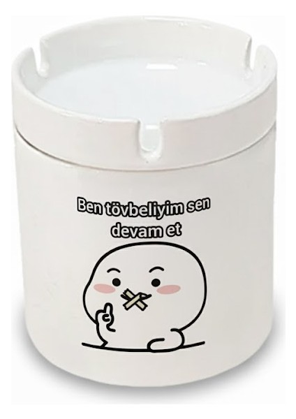 Tövbeli" Tasarımlı Kokusuz At Söndür Porselen Küllük