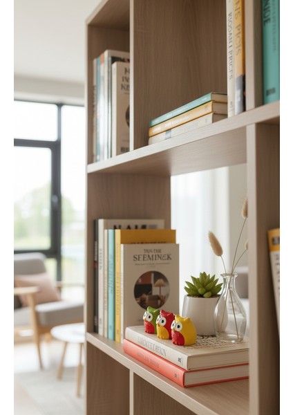 Üç Bilge Baykuş Seti-Renkli Dostlar Baykuş Seti-3’lü Dekoratif Mini Set- Sarı -Kırmızı -Yeşil 4*4 modelleri