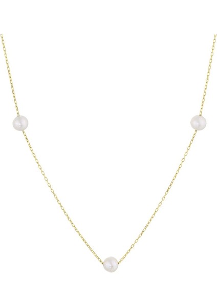 14 Ayar Incili Altın Kolye