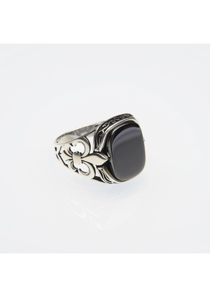714A Siyah Zirkon Gümüş Yüzük