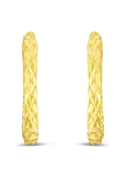 14 Ayar Faset Tasarım Halka Altın Küpe fiyatları