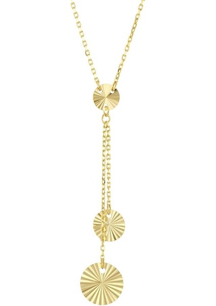 14 Ayar Işıltılı Tasarım Halka Altın Kolye fiyatları