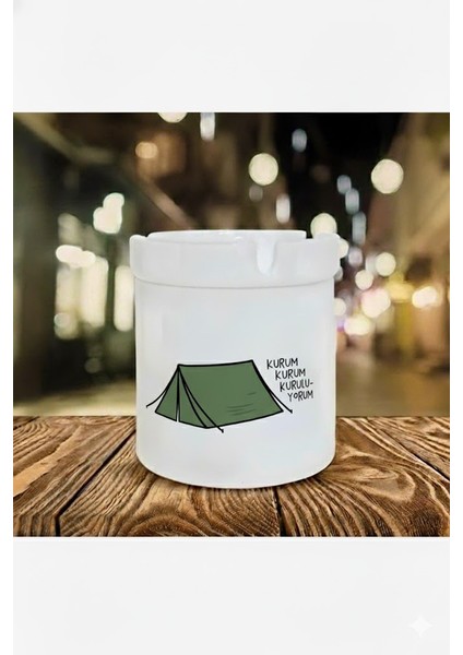 "kampta Huzur" Tasarımlı Kokusuz At Söndür Porselen Küllük