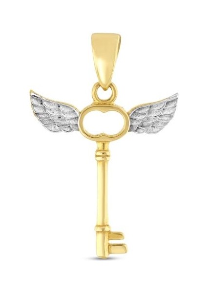 14 Ayar Kanatlı Tasarım Anahtar Altın Kolye Ucu