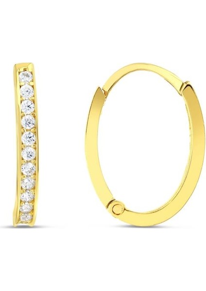 14 Ayar Coquette Tasarım Halka Altın Küpe