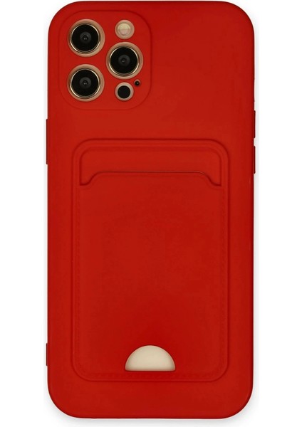 iPhone 12 Pro Max Kılıf Kelvin Kartvizitli Silikon - Kırmızı