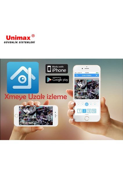 5MP SONY LENS 4 Kameralı Güvenlik Seti | 100m Kablo | 30m Gece renkli Görüş | XMeye fırsatları