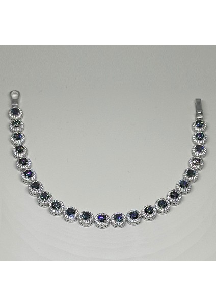 Gümüş Yeşil Zirkon Taşlı 925 Ayar Kadın Bileklik | Doğum Günü, Sevgililer Günü, Anneler Günü, Yıldönümü Hediyesi 19.5 cm fırsatları